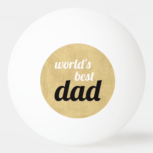 World's Best Pappa Script Guld Black Pingisboll (Baksidan)