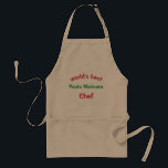 World's Best Pasta Marinara Chef Förkläde<br><div class="desc">World's Best Pasta Marinara Chef in red and grönt .Graphic design by lumirala . Lönsam textdesign för utmärkta italienska kockar.</div>