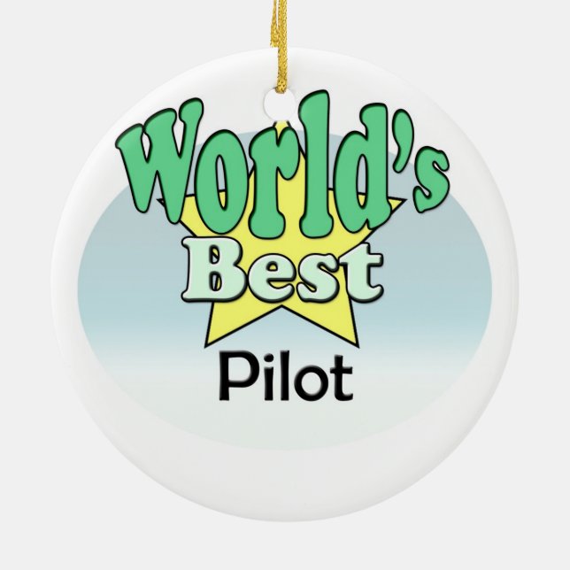 World's best Pilot Julgransprydnad Keramik (Baksidan)