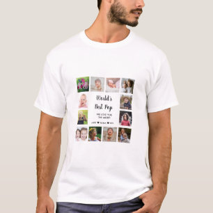 World's Best Pop Grandpa 12 Photo Collage T-Shirt