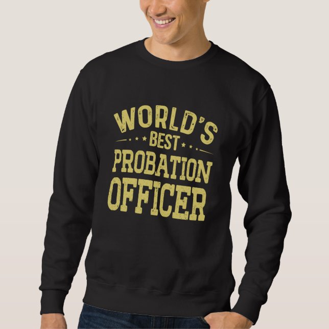 World's Best Probation Officer Job Title Probation Lång Ärmad Tröja (Framsida)