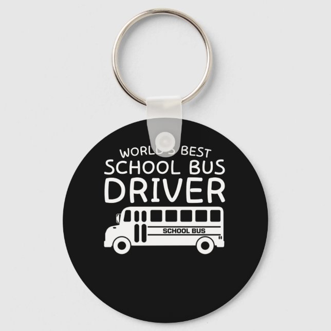 Worlds Best School Buss Driver Gifts Shirt Nyckelring (Framsida)