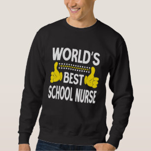 World's Best School Nurse Job Title Profession Sch Lång Ärmad Tröja