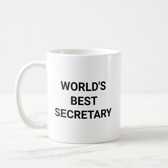 Worlds Best Secretary Funny Career Coworker Gift Kaffemugg (Vänster)