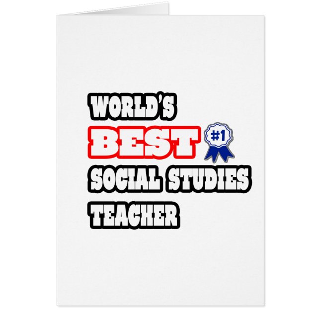 World's Best Social Studies Teacher Hälsningskort (Framsidan)