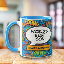 World's Best Son Roligt Retro Tecknad Bok Pop Art