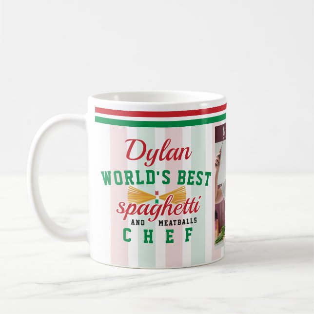 World's Best Spaghetti & Meatballs Funny Italian Kaffemugg (Vänster)