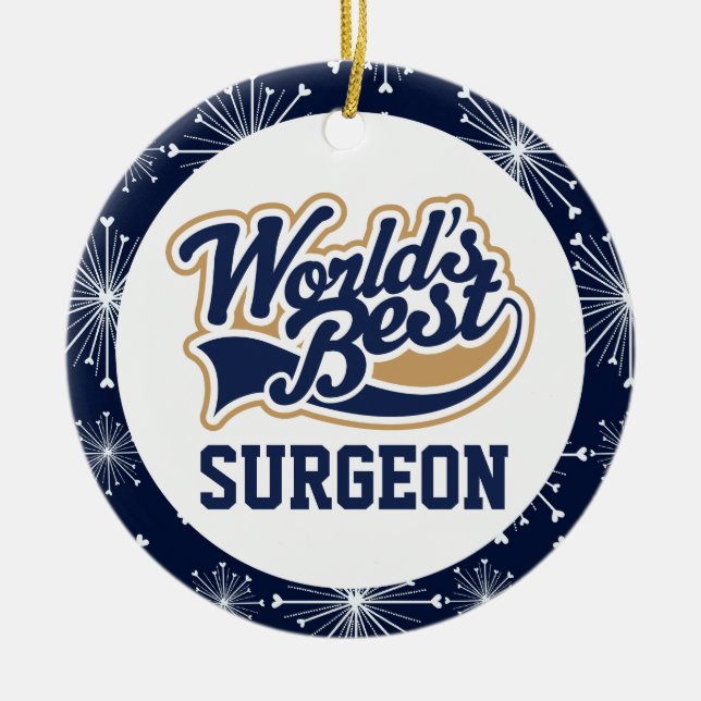 Worlds Best Surgeon Gift Julgransprydnad Keramik (Framsidan)