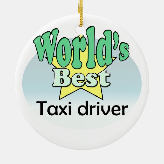 World's best Taxi driver Julgransprydnad Keramik (Baksidan)