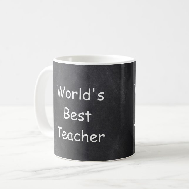 World's Best Teacher Chalkboard Design Gift Idea Kaffemugg (Framsida vänster)