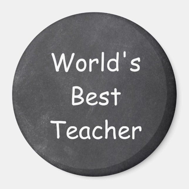 World's Best Teacher Chalkboard Design Gift Idea Magnet (Framsidan)