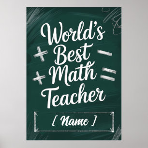 World's Best Teacher Chalkboard Gift Poster