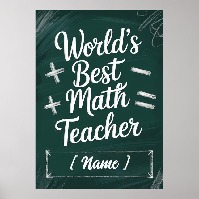 World's Best Teacher Chalkboard Gift Poster (Framsidan)