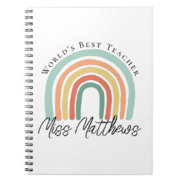 Worlds Best Teacher Elementary Rainbow Anteckningsbok