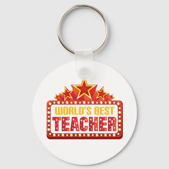 Worlds Best Teacher Gift Nyckelring (Framsida)