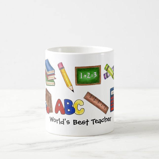 World's Best Teacher Gift School Bokar Calculator Kaffemugg (Center)