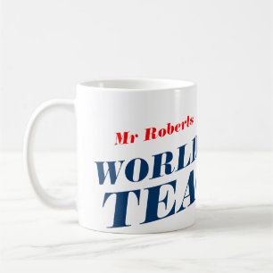 Worlds Best Teacher mugg Anpassningsbar namn