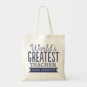 World's Best Teacher Tote Bag Gift Tygkasse