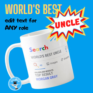 WORLDS BEST UNCLE - Lustigt TOP-sökresultat Kaffemugg
