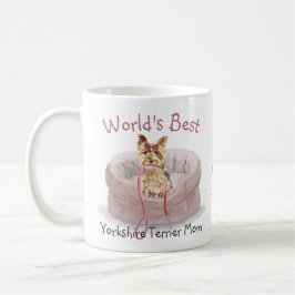 World's Best Yorkshire Terrier Mamma Watercolor Na Kaffemugg