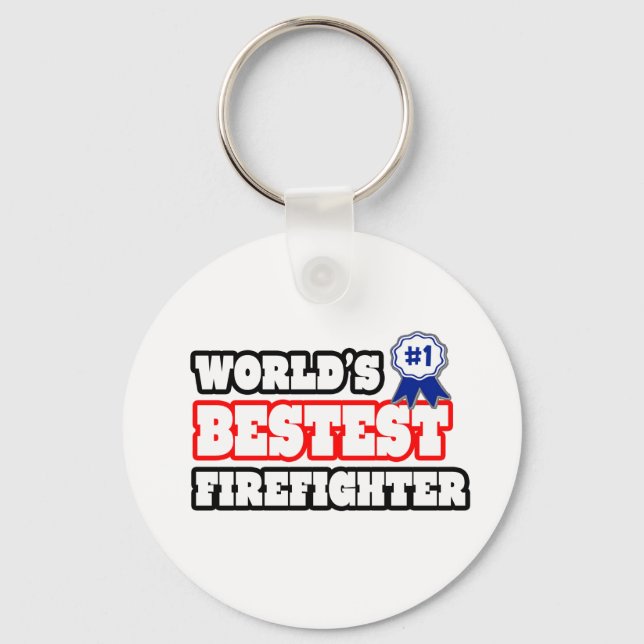 World's Bestest Firefighter Nyckelring (Framsida)