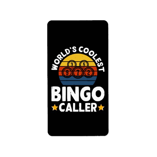 World's Coolest Bingo Caller Adressetikett (Framsidan)