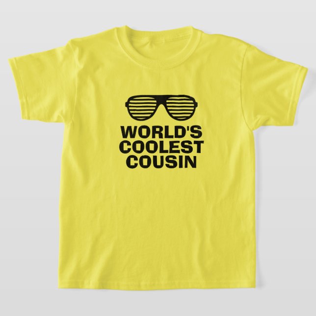 World's Coolest Cousin lustit barn t shirt for boy (Laydown)