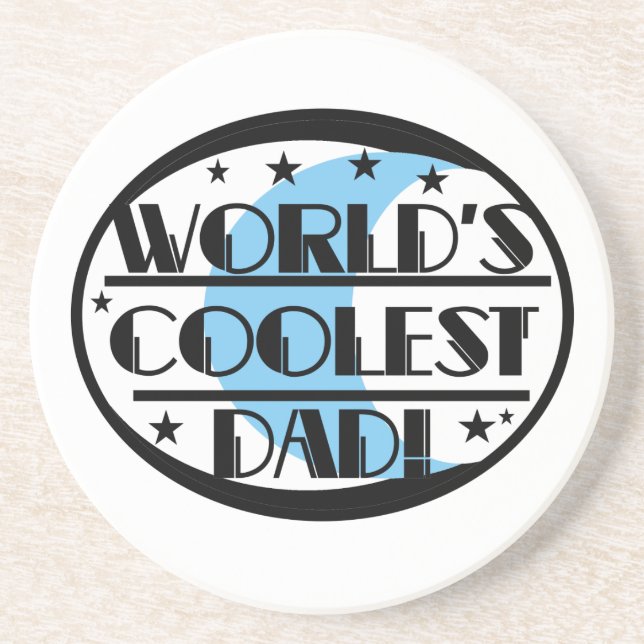 World's Coolest Pappa Gifts Underlägg Sandsten (Framsidan)