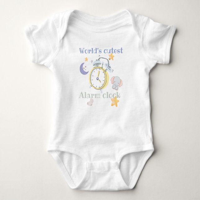 World's cutest alarm clock  - baby name on back  t shirt (Framsida)