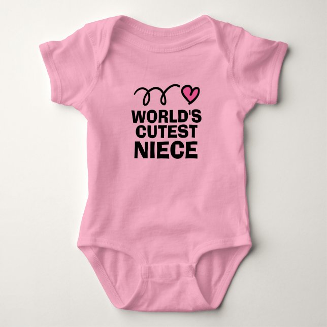 World's Cutest Niece söt rosa flicka bodydress T Shirt (Framsida)