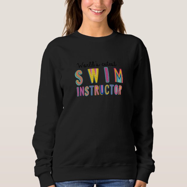 Worlds Cutest Swim Instructor Funny Swimming Teach T Shirt (Framsida)