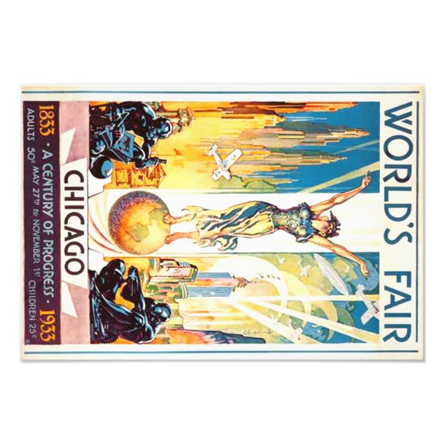 Worlds Fair Chicago 1933 Advertisement Poster (Framsidan)