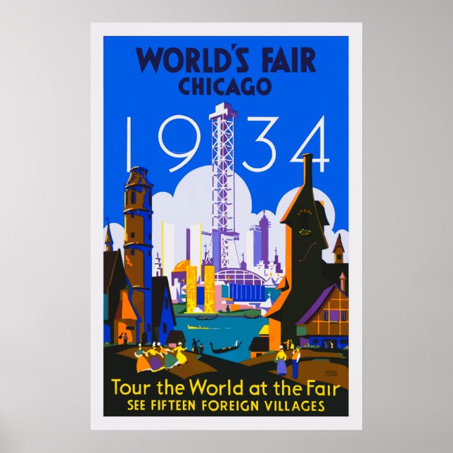 World's Fair Chicago Vintage affisch (Framsidan)