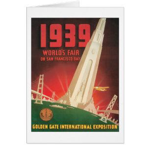World's Fair San Francisco Bay 1939 Hälsningskort
