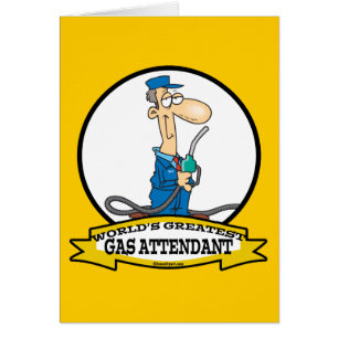 WORLDS GAS ATTENDANT MANAR TECKNAD HÄLSNINGSKORT