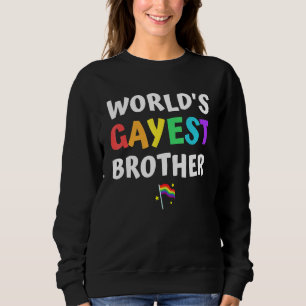 Worlds Gayest Brother Pridet Rainbow Flagga Lgbt T Shirt