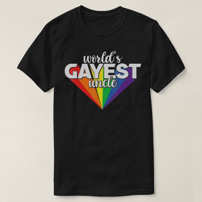 Worlds Gayest farbror LGBT Pride Guncle Proud Gay  T Shirt (Design framsida)