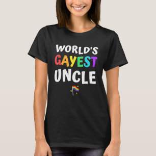 Worlds Gayest-Pridet Rainbow Flagga Lgbt L T Shirt