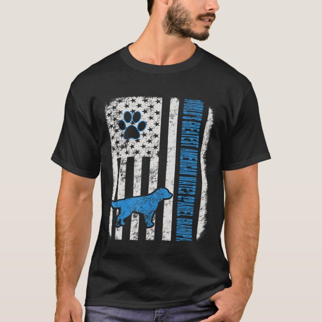 Worlds Greatest American Water Spaniel Grandpa  Do T Shirt (Framsida)