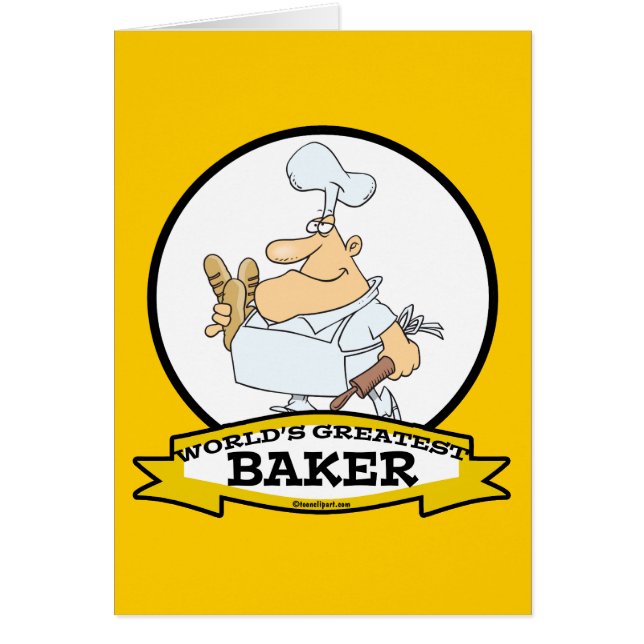 WORLDS GREATEST BAKER MANAR TECKNAD HÄLSNINGSKORT (Framsidan)