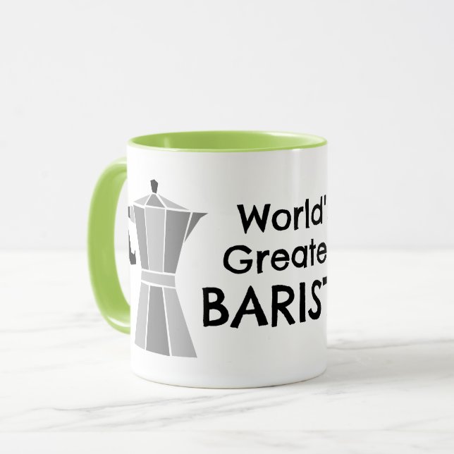 World's Greatest Barista Moka Pot Coffee Mug Mugg (Framsida vänster)