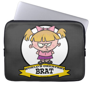 WORLDS GREATEST BRAT TECKNAD LAPTOP SLEEVE