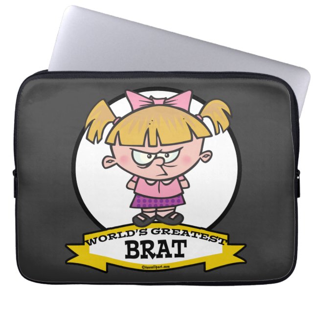 WORLDS GREATEST BRAT TECKNAD LAPTOP SLEEVE (Framsidan)