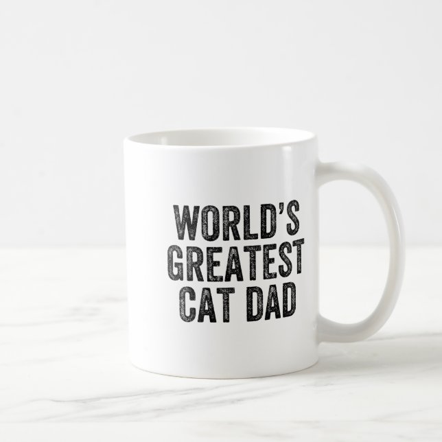 World's Greatest Cat Dad Funny Dad Joke Father's D Kaffemugg (Höger)