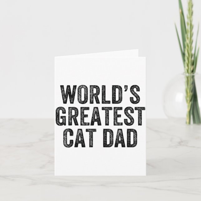 World's Greatest Cat Dad Funny Dad Joke Father's D Kort (Framsida)