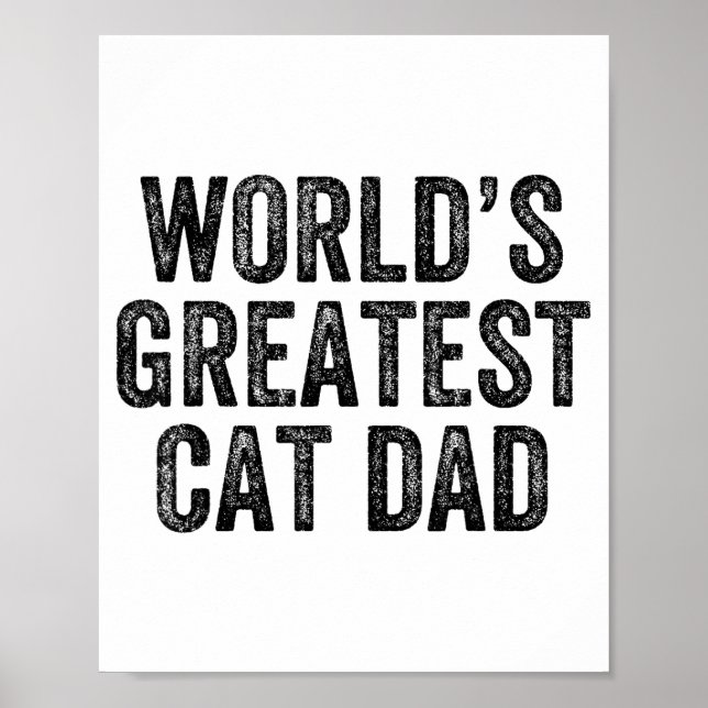 World's Greatest Cat Dad Funny Dad Joke Father's D Poster (Framsidan)