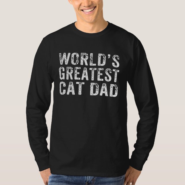 World's Greatest Cat Dad Fur Parent Cat Owner   2 T Shirt (Framsida)