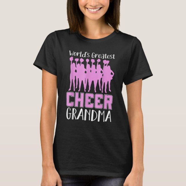 World's Greatest Cheer Grandma Cheerleader Mom T Shirt (Framsida)