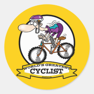 WORLDS GREATEST CYCLIST MANAR TECKNAD RUNT KLISTERMÄRKE