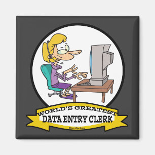 WORLDS GREATEST DATA entry CLERK WOMEN TECKNAD Magnet